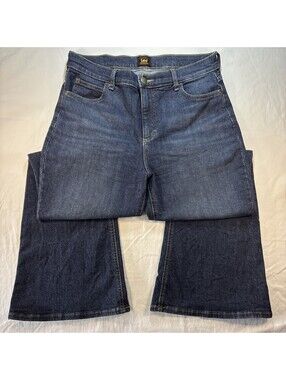 Vintage LEE Women Flared Bell Bottom Jeans size 12M Y2K Stretch Denim